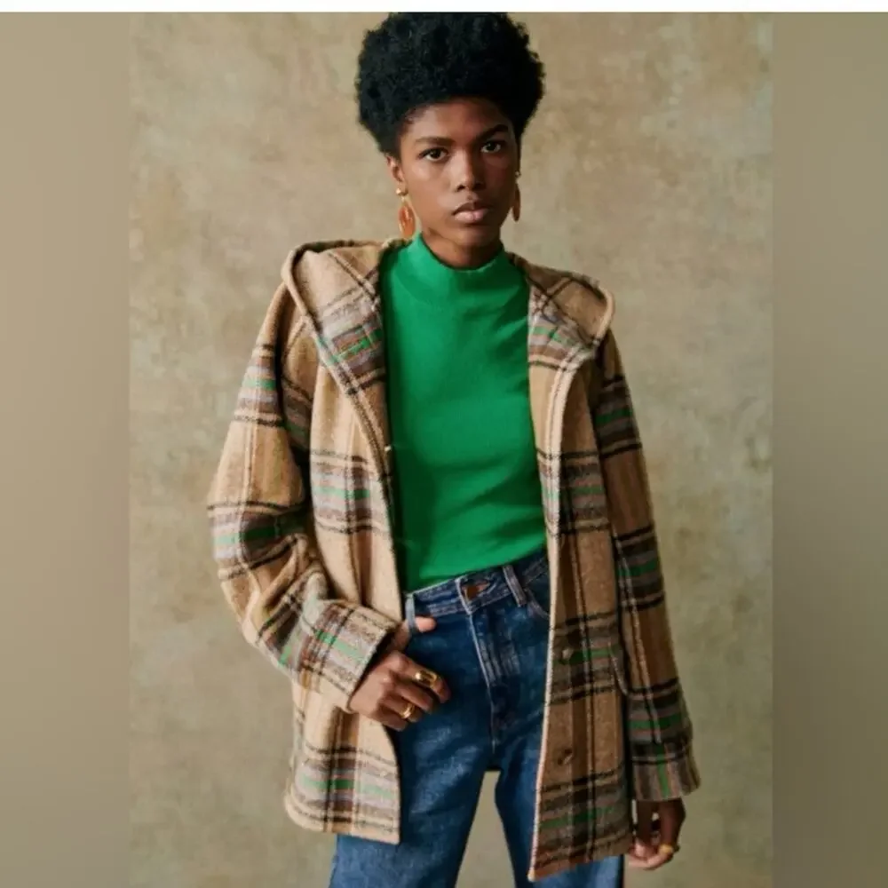 Sezane Suzon Plaid Coat NWT - Picture 1 of 9